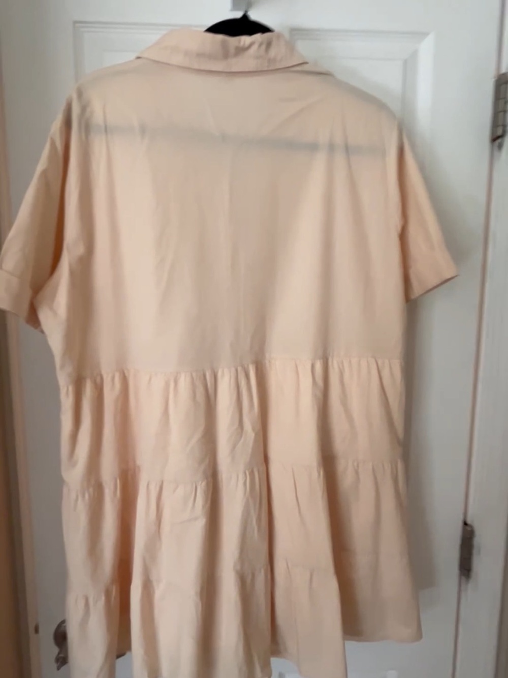 Cream Cotton Collared Babydoll Shirt dress w/ pockets | Cottagecore | Boho - Picture 5 of 5